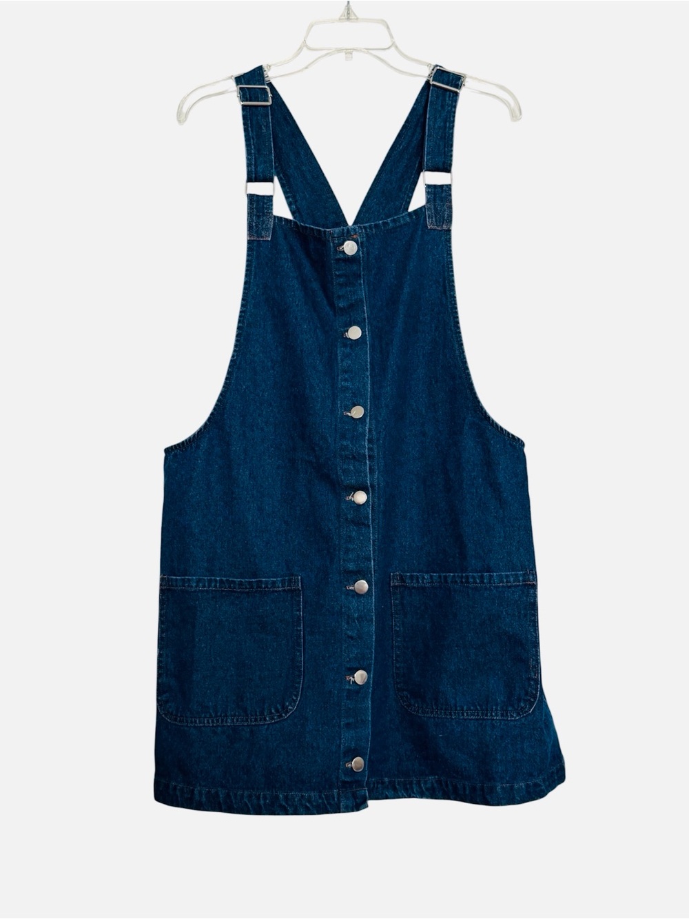 Overall Mini Dress Dark Blue Denim Pinafore Dress Women Jeans Jumper